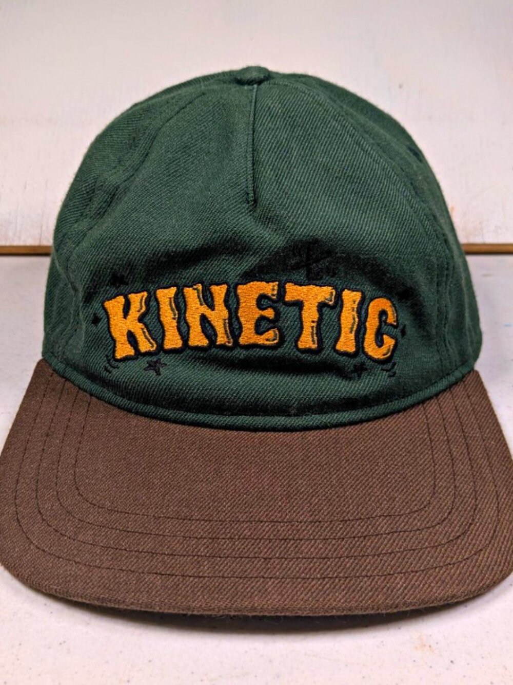 Kinetic Green Brown Solid Snapback Baseball Cap Adjustable One Size Unisex